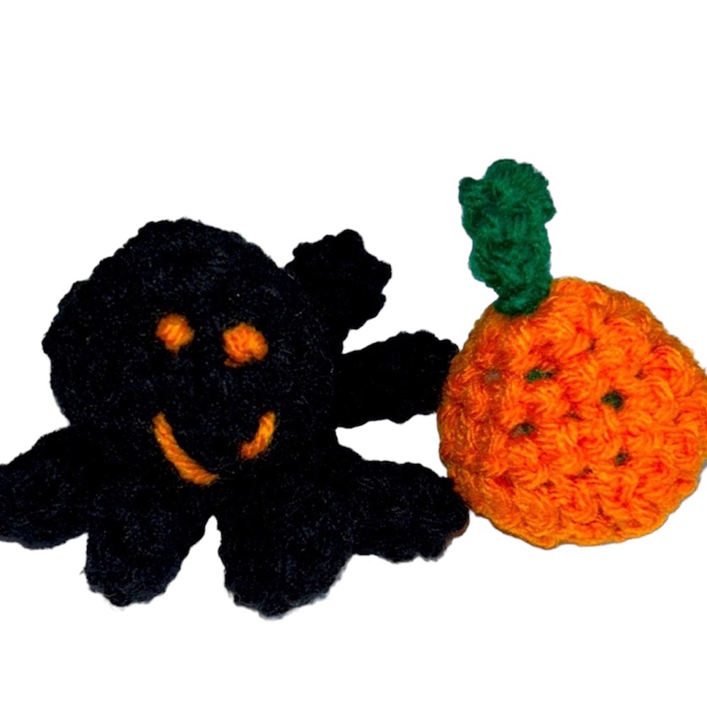 HAND CRAFTED Crochet Organic Catnip Colorful Interactive Spider&Pumpkin Cat Toys - Picture 4 of 10